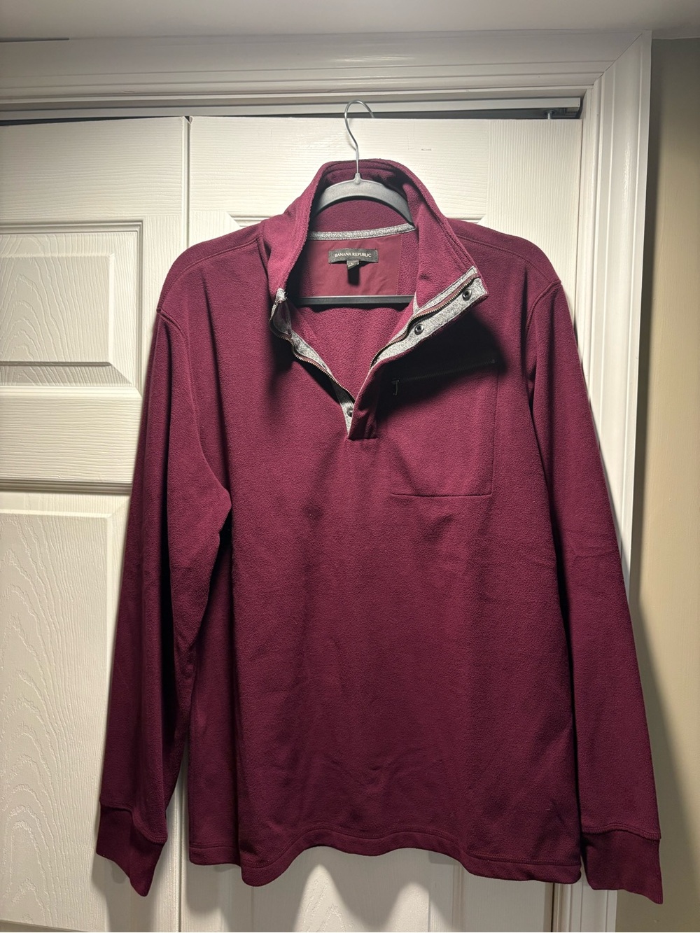 Banana Republic Burgundy Quarter-Snap Pullover